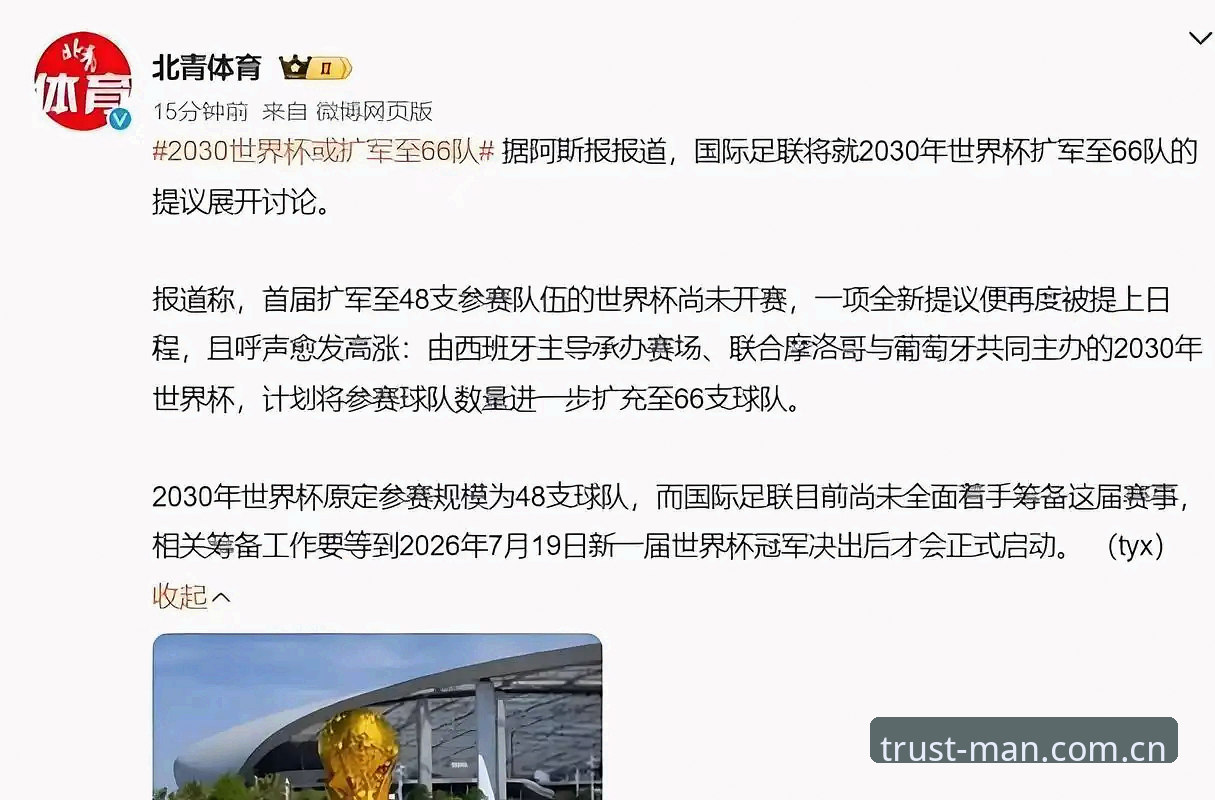揭秘2030年世界杯扩军至66队的背后真相：中国男足能否搭上这趟末班车？
